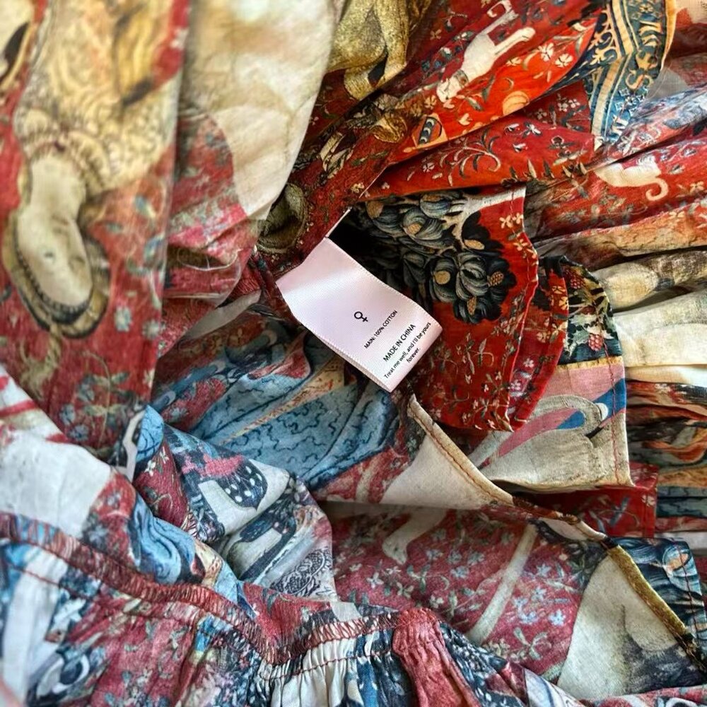 Selkie The Lady and the Unicorn Market Midi Dress Small - Picture 7 of 8